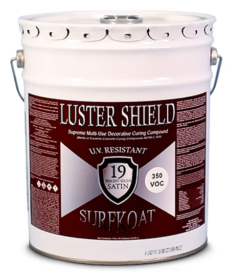 Luster Shield Satin - 5 Gallon - 19% Solids Acrylic Copolymer Decorative Concrete Sealer