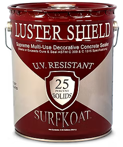 Luster Shield 350 VOC - 5 Gallon - 25% Solids Acrylic Copolymer Decorative Concrete Sealer
