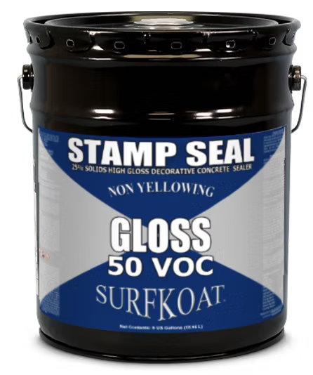 Stamp Seal Gloss 50 VOC - 5 Gallon - 25% Solids Pure Acrylic Decorative Concrete Sealer