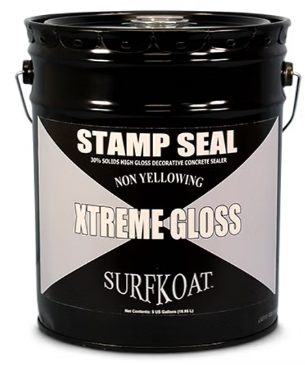 Stamp Seal Xtreme Gloss - 5 Gallon - 30% Solids Pure Acrylic Decorative Concrete Sealer