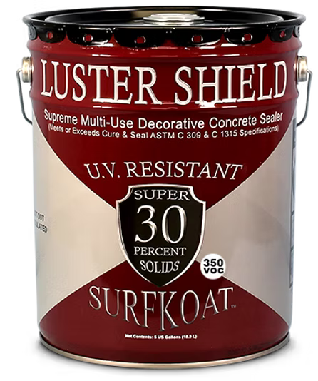 Super Luster Shield 350 VOC - 5 Gallon - 30% Solids Pure Acrylic Decorative Concrete Sealer