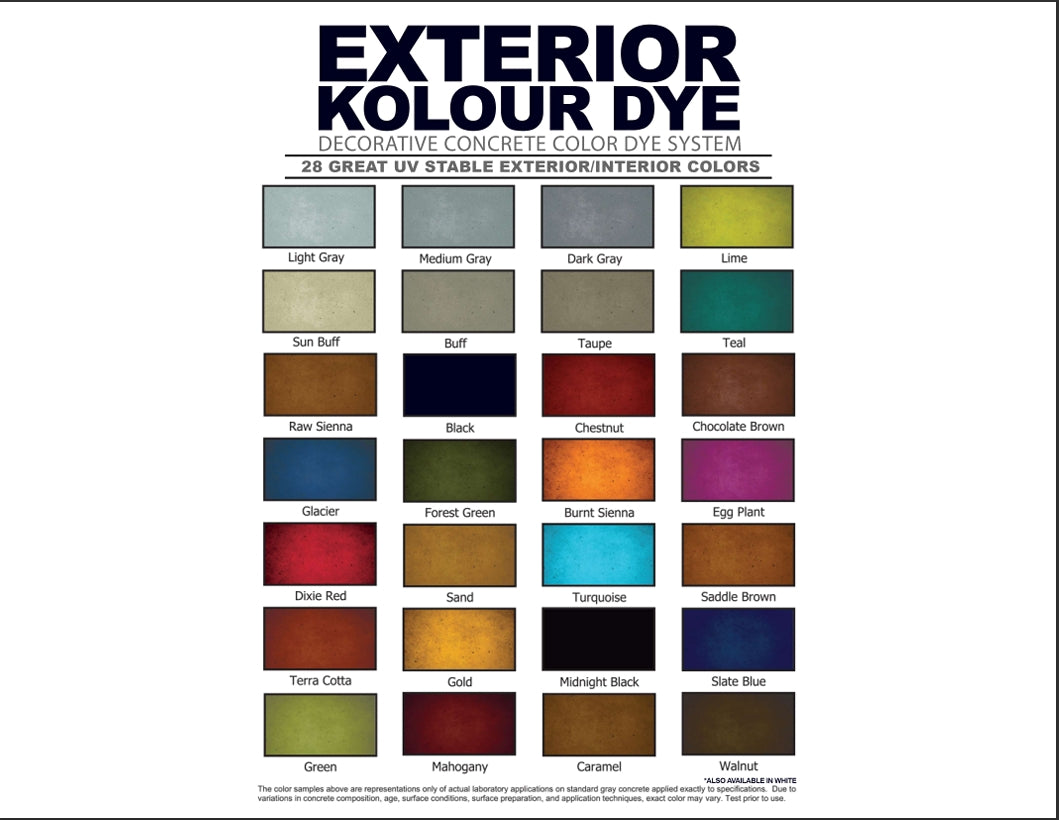 Exterior Kolour Dye - 16oz - Liquid Concrete Dye for Interior/Exterior Application
